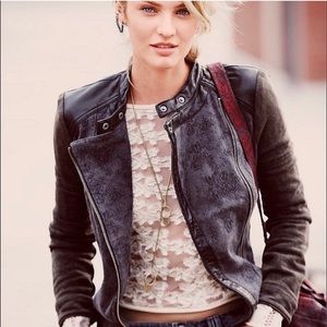 NWOT Free People Vegan Leather Jacket XS/S